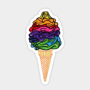 Rainbow Soft Serve Whippy Icecream Cone Graphic Art Sticker